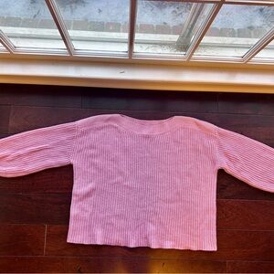 Pink Ribbed Knit Sweater | Republic | Acrylic Pullover | Cozy | Size Medium